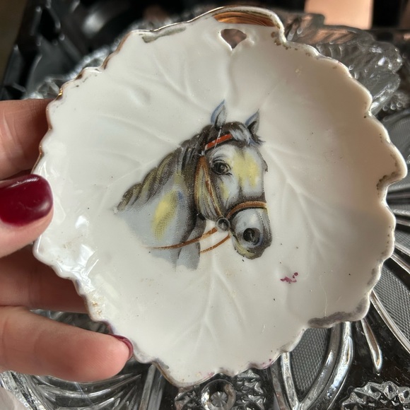 Vintage Other - Vintage horse trinket dish, equestrian, cottage, Kentucky Derby